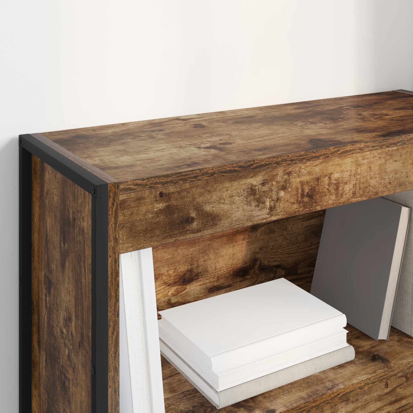 vidaXL Book Cabinet 80 x 30 x 86.5 cm Engineered Wood Smoke Oak 4