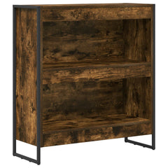 vidaXL Book Cabinet 80 x 30 x 86.5 cm Engineered Wood Smoke Oak 2