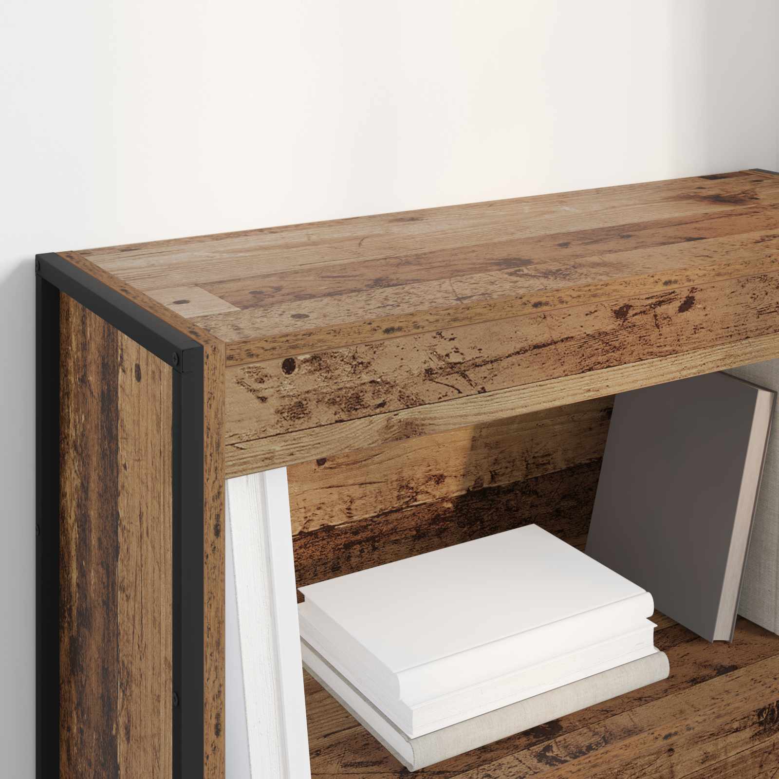vidaXL Book Cabinet 80 x 30 x 86.5 cm Engineered Wood Old Wood 4