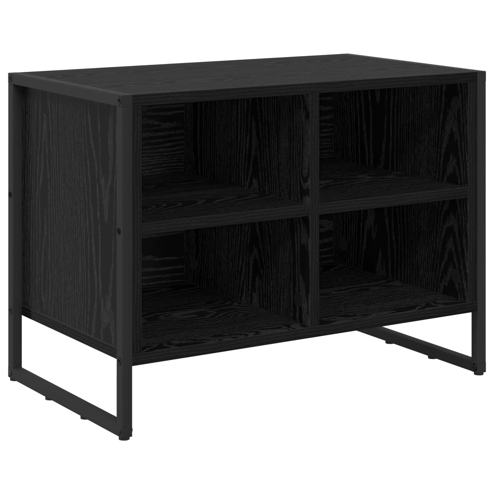 vidaXL Shoe Cabinet 60 x 35 x 44 cm Engineered Wood Black Oak 2