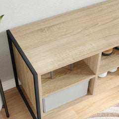 vidaXL Shoe Cabinet 60 x 35 x 44 cm Engineered Wood Sonoma 4