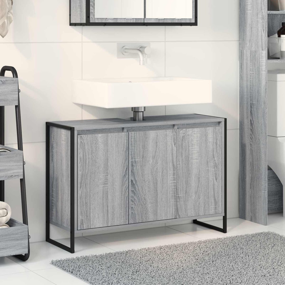 vidaXL Bathroom Cabinet Engineered Wood