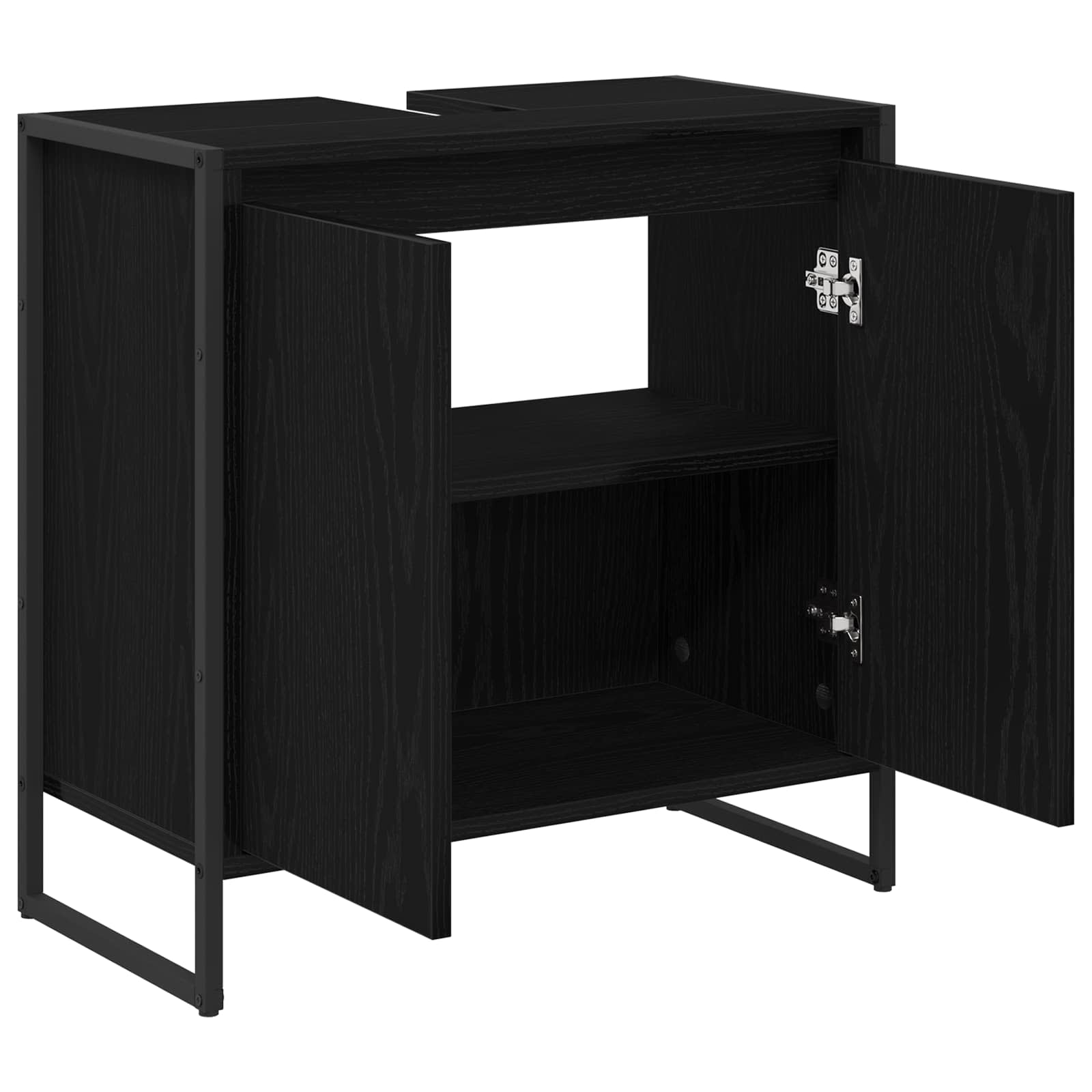 vidaXL Bathroom Cabinet Black Oak 60 x 30 x 60 cm Engineered Wood 5