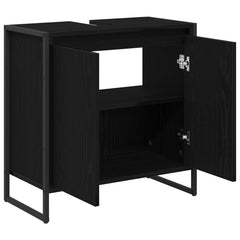 vidaXL Bathroom Cabinet Black Oak 60 x 30 x 60 cm Engineered Wood 5