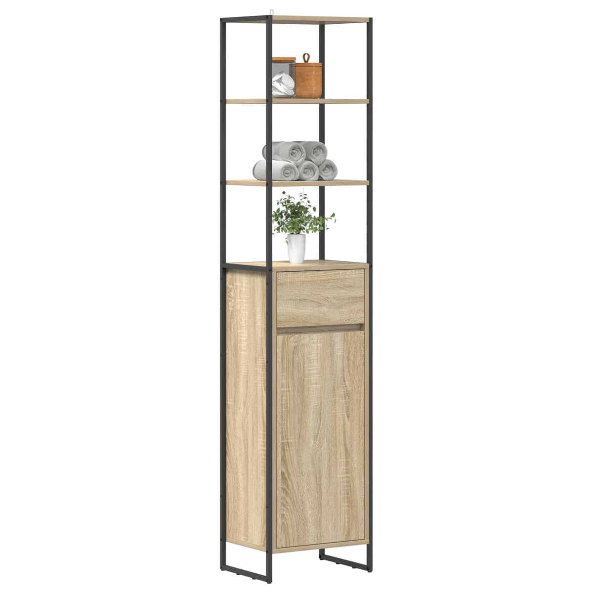 Bathroom Cabinet 40 x 30 x 180 cm Engineered Wood Sonoma oak