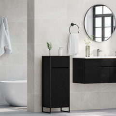 vidaXL Bathroom Cabinet Black Oak 40 x 30 x 100 cm Engineered Wood 4