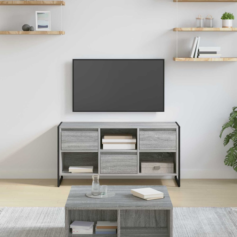 TV Cabinet 100 x 36 x 49.5 cm Engineered Wood Grey sonoma