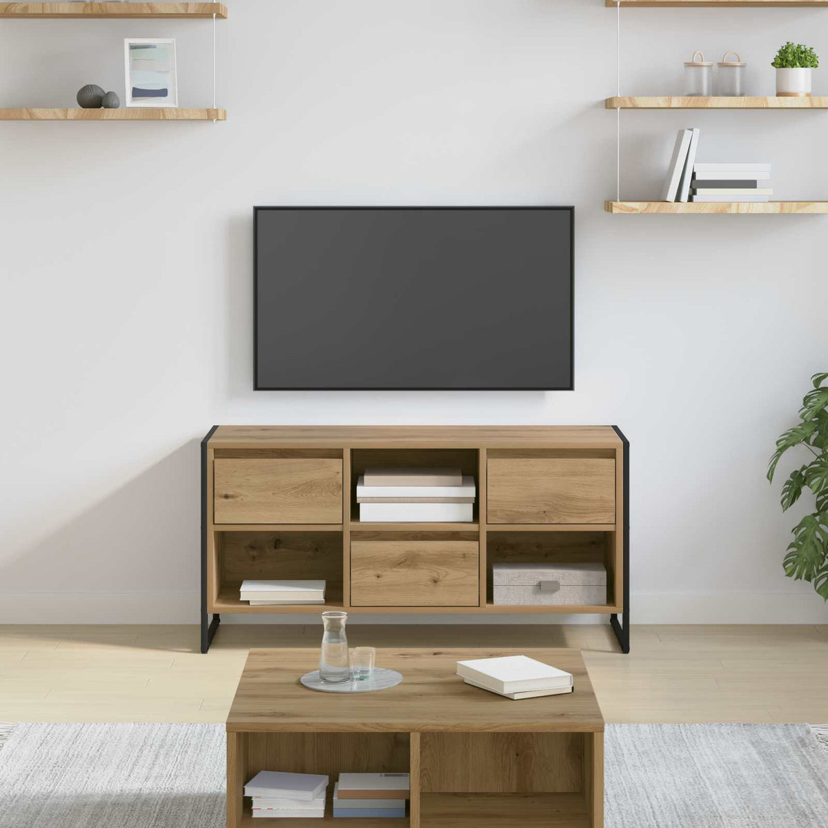 TV Cabinet 100 x 36 x 49.5 cm Engineered Wood Artisan oak