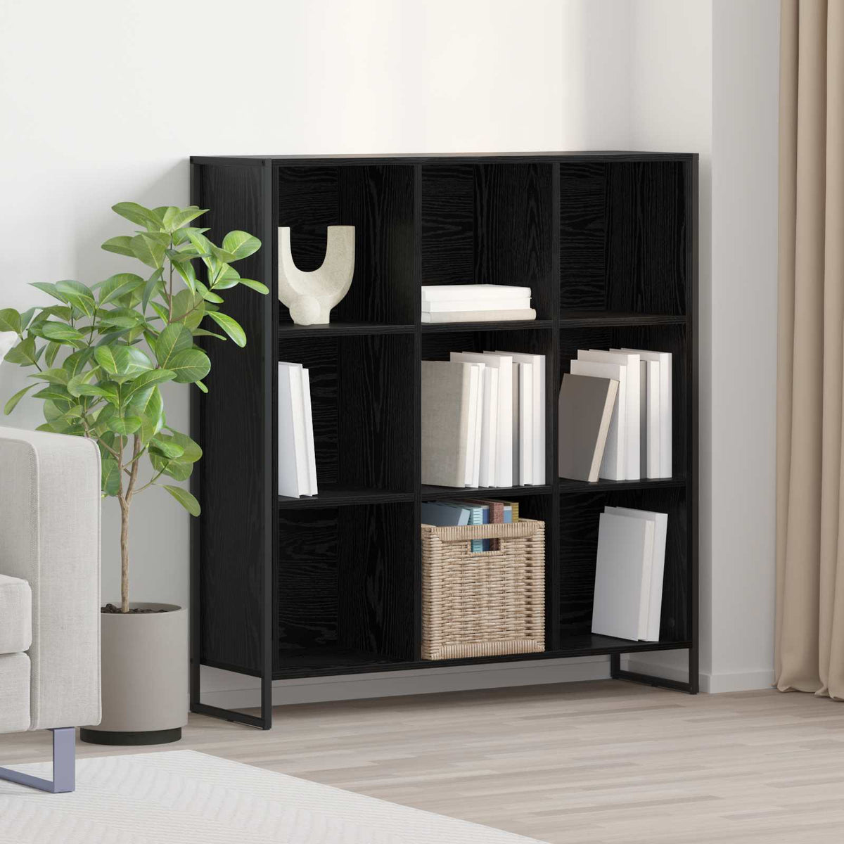 Book Cabinet 68 x 30 x 108 cm Engineered Wood Black oak 99.5 cm
