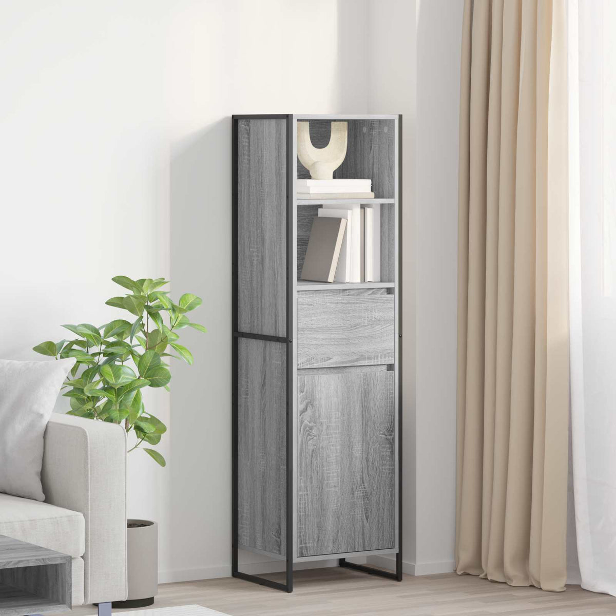 Book Cabinet 43 x 36 x 150.5 cm Engineered Wood Grey sonoma