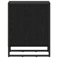 vidaXL Bedside Table Black Oak 39.5 x 30 x 50 cm Engineered Wood 6