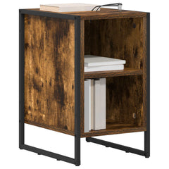vidaXL Bedside Table Smoke Oak 39.5 x 30 x 50 cm Engineered Wood 3