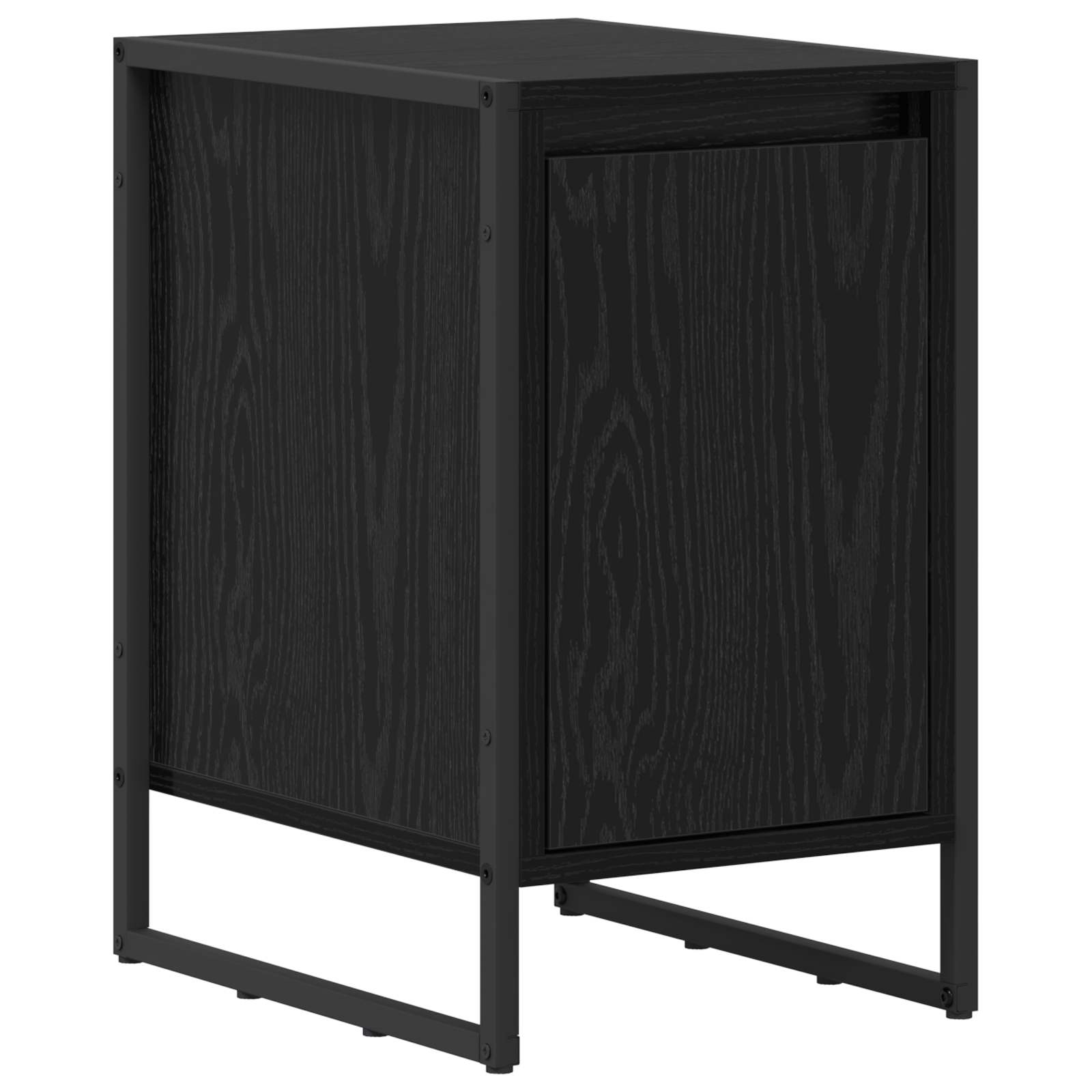 vidaXL Bedside Table Black Oak 39.5 x 30 x 50 cm Engineered Wood 2