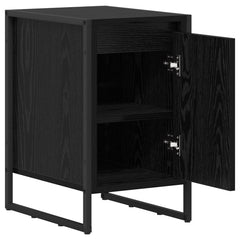 vidaXL Bedside Table Black Oak 39.5 x 30 x 50 cm Engineered Wood 5