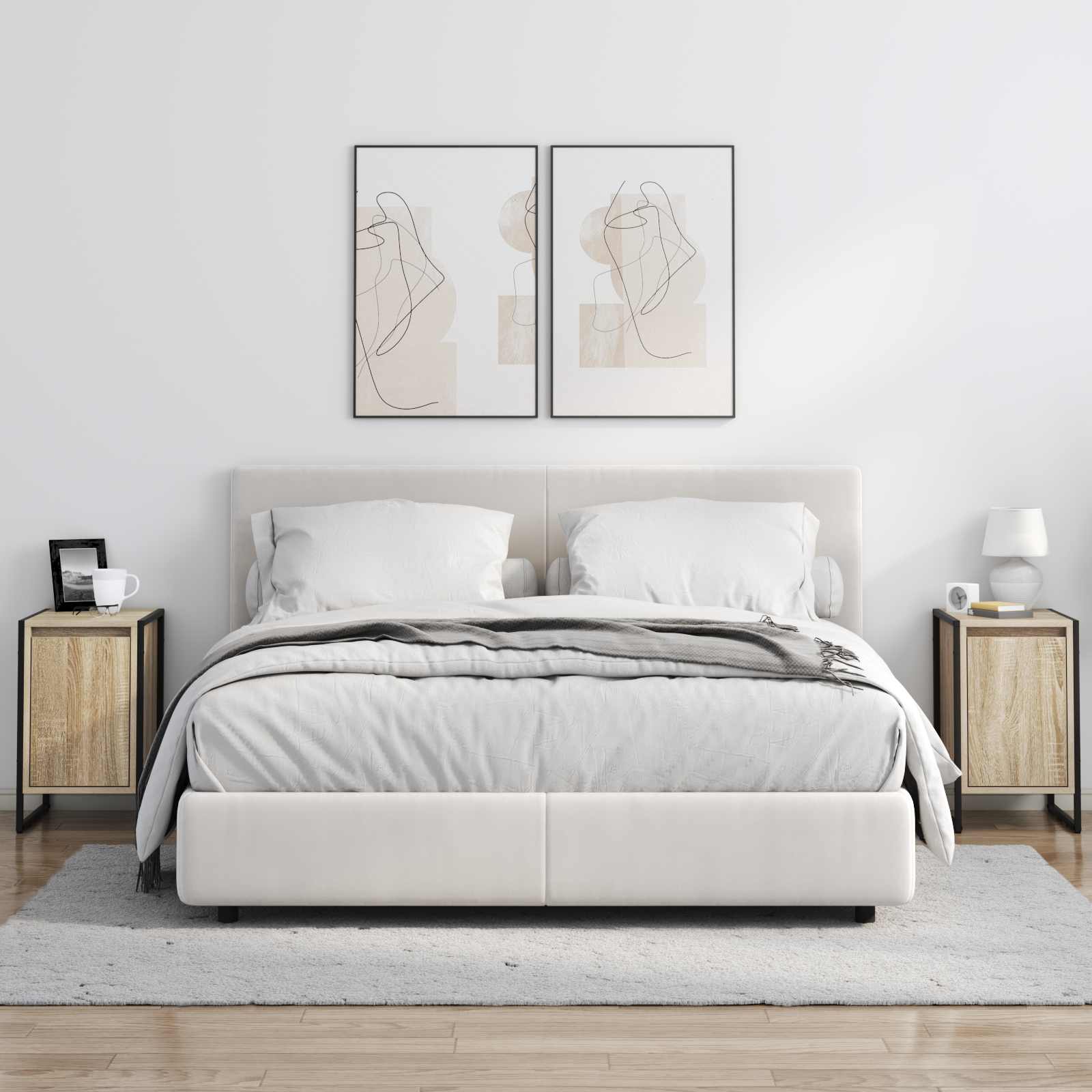 vidaXL Bedside Table 2 pcs Sonoma 39.5 x 30 x 50 cm Engineered Wood 4