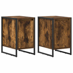 vidaXL Bedside Table 2 pcs Smoke Oak 39.5 x 30 x 50 cm Engineered Wood 2