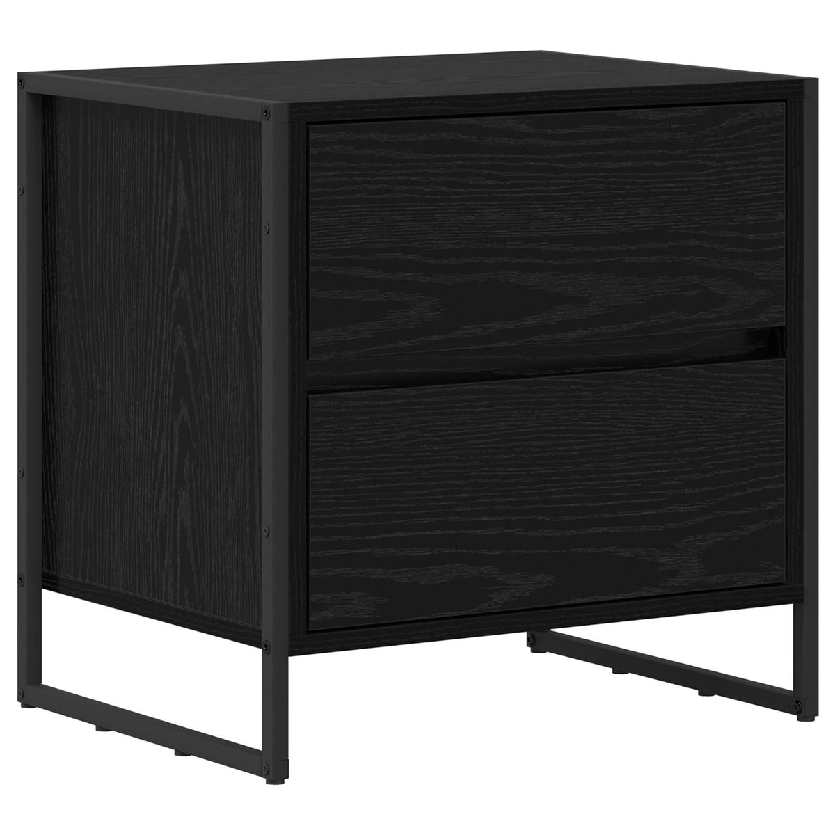 vidaXL Bedside Table 2 pcs Black Oak 50 x 39.5 x 50 cm Engineered Wood 5