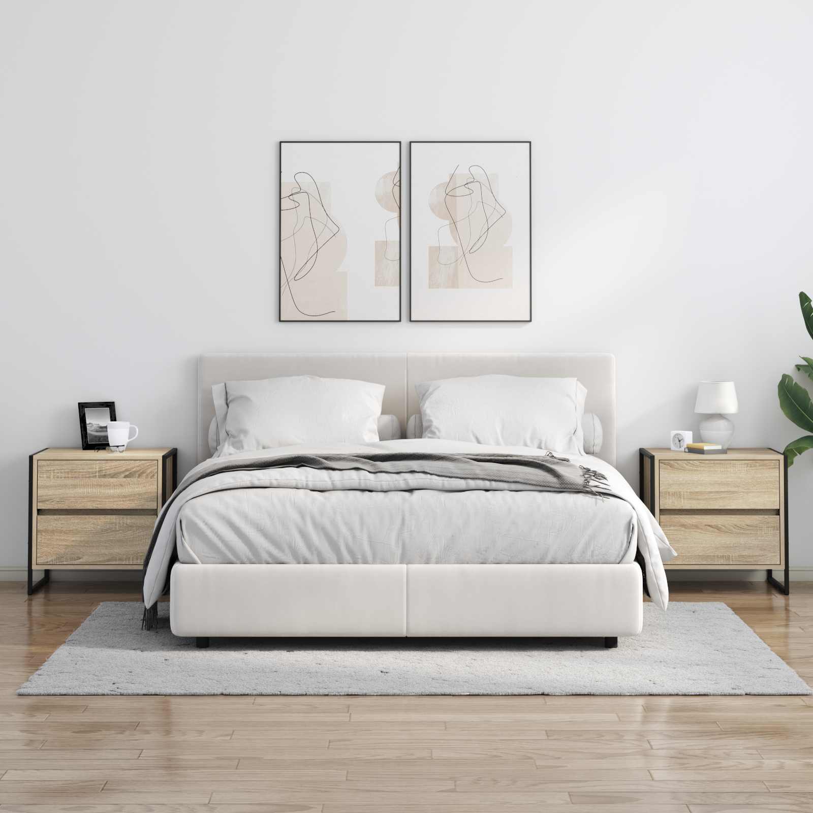 vidaXL Bedside Table Sonoma 50 x 39.5 x 50 cm Engineered Wood 4