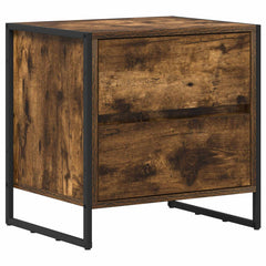 vidaXL Bedside Table Smoke Oak 50 x 39.5 x 50 cm Engineered Wood 2