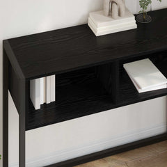 vidaXL End Table Black Oak 100 x 36 x 75 cm Engineered Wood 4