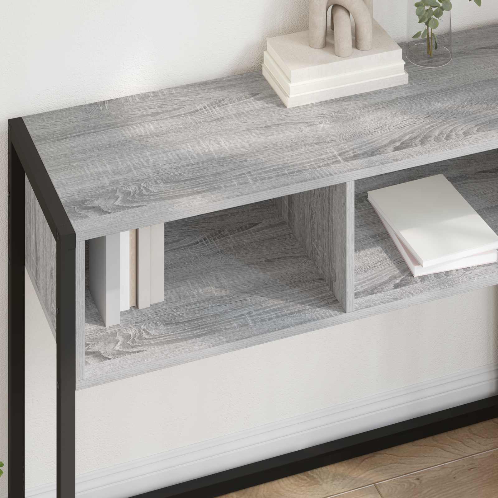 vidaXL End Table Grey Sonoma 100 x 36 x 75 cm Engineered Wood 4