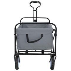 vidaXL Folding Shopping Trolley with Breaks Grey 94 x 53 x 99 cm 3