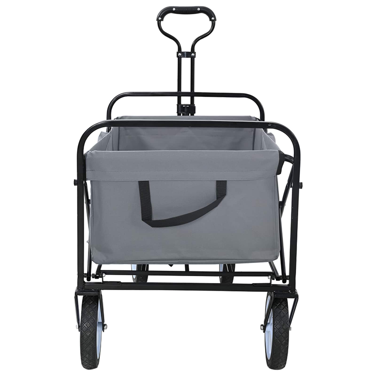vidaXL Folding Shopping Trolley with Breaks Grey 94 x 53 x 99 cm 3