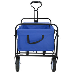 vidaXL Folding Shopping Trolley with Breaks Blue 94 x 53 x 99 cm 3