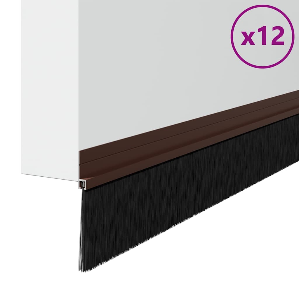 vidaXL Self-adhesive Door Brush Seals 12 pcs 100 cm Aluminium Alloy 3