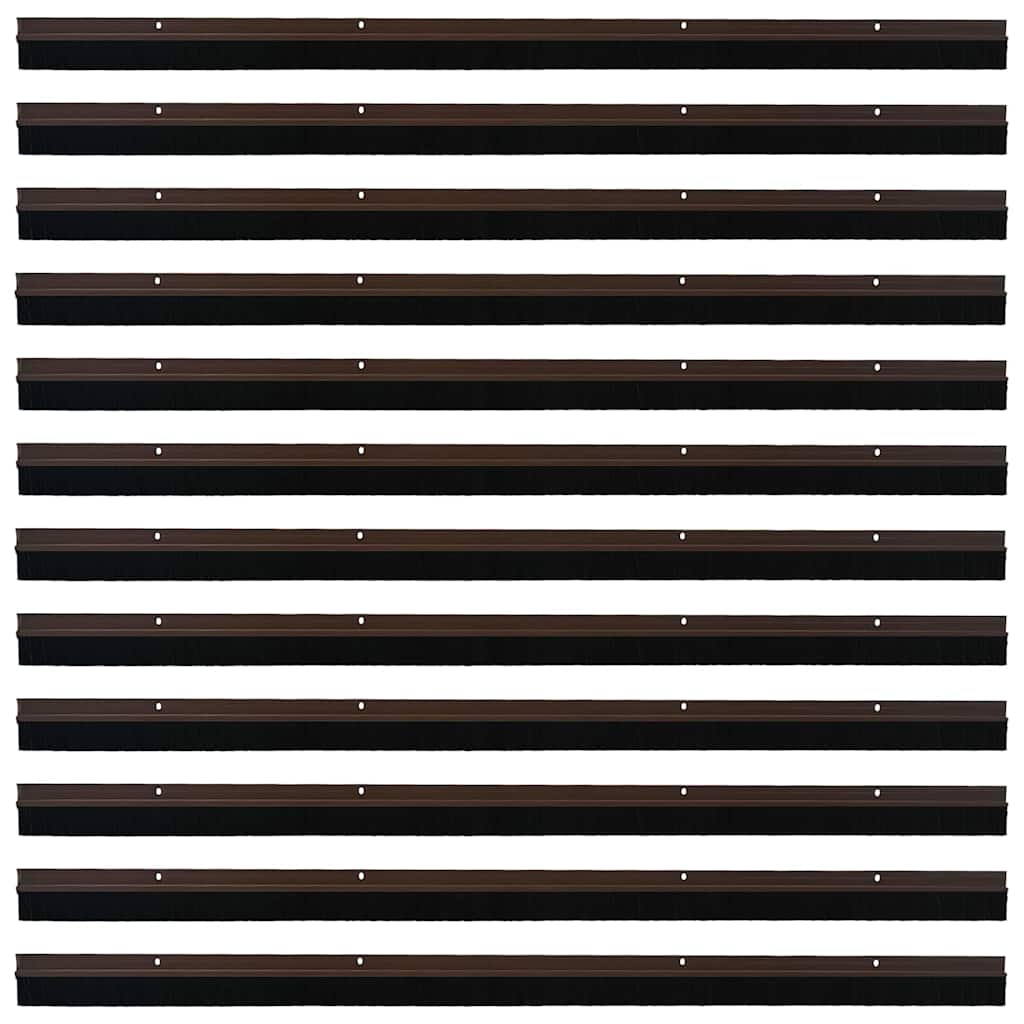 vidaXL Screw-on Door Brush Seals 12 pcs Brown 100 cm Aluminium Alloy 5