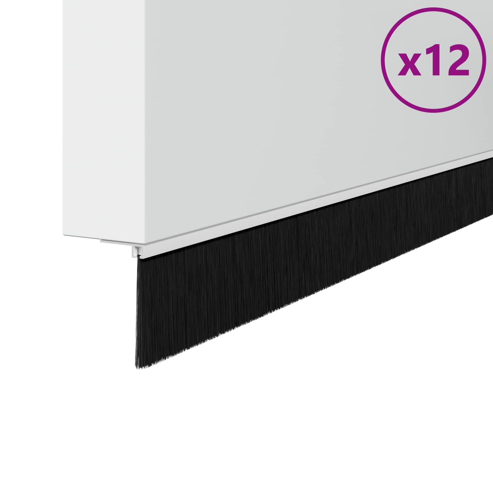 vidaXL Self-adhesive Door Brush Seals 12 pcs 100 cm Aluminium Alloy 3