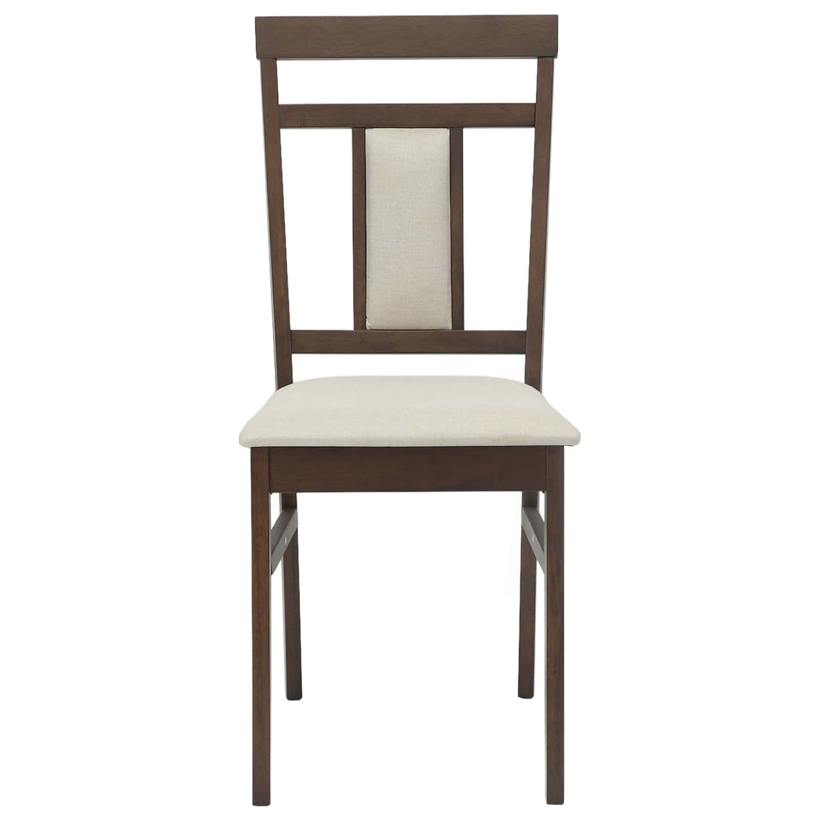 vidaXL Dining Chair 2 pcs Solid Rubber Wood Light Brown and Light 5