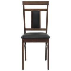 vidaXL Dining Chair 2 pcs Solid Rubber Wood Light Brown and Black 5