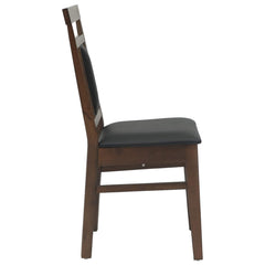 vidaXL Dining Chair 2 pcs Solid Rubber Wood Light Brown and Black 6