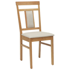 vidaXL Dining Chair 2 pcs Solid Rubber Wood Natural and Light 4