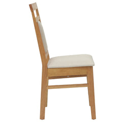 vidaXL Dining Chair 2 pcs Solid Rubber Wood Natural and Light 6