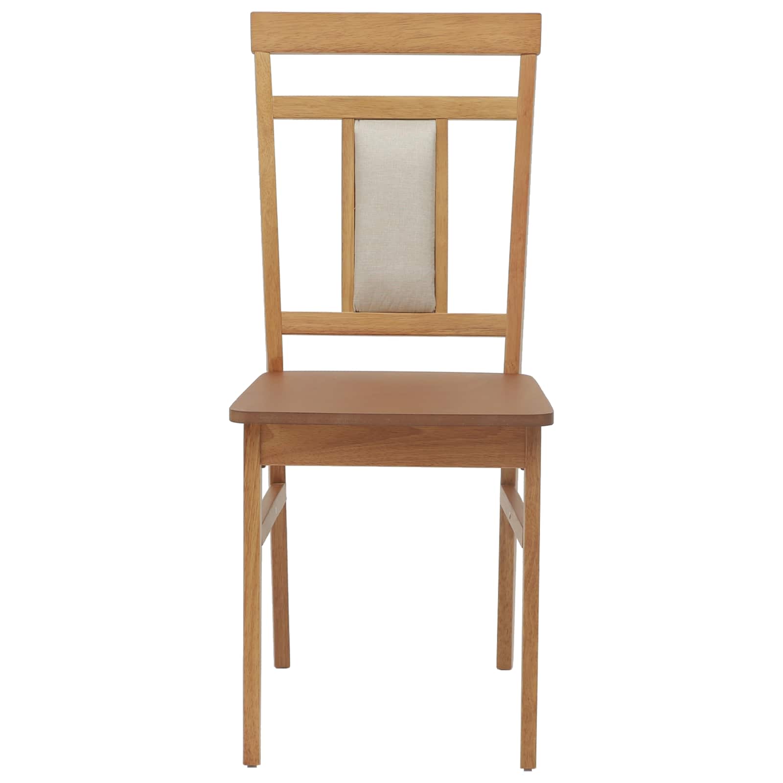 vidaXL Dining Chair 2 pcs Solid Rubber Wood Natural 5