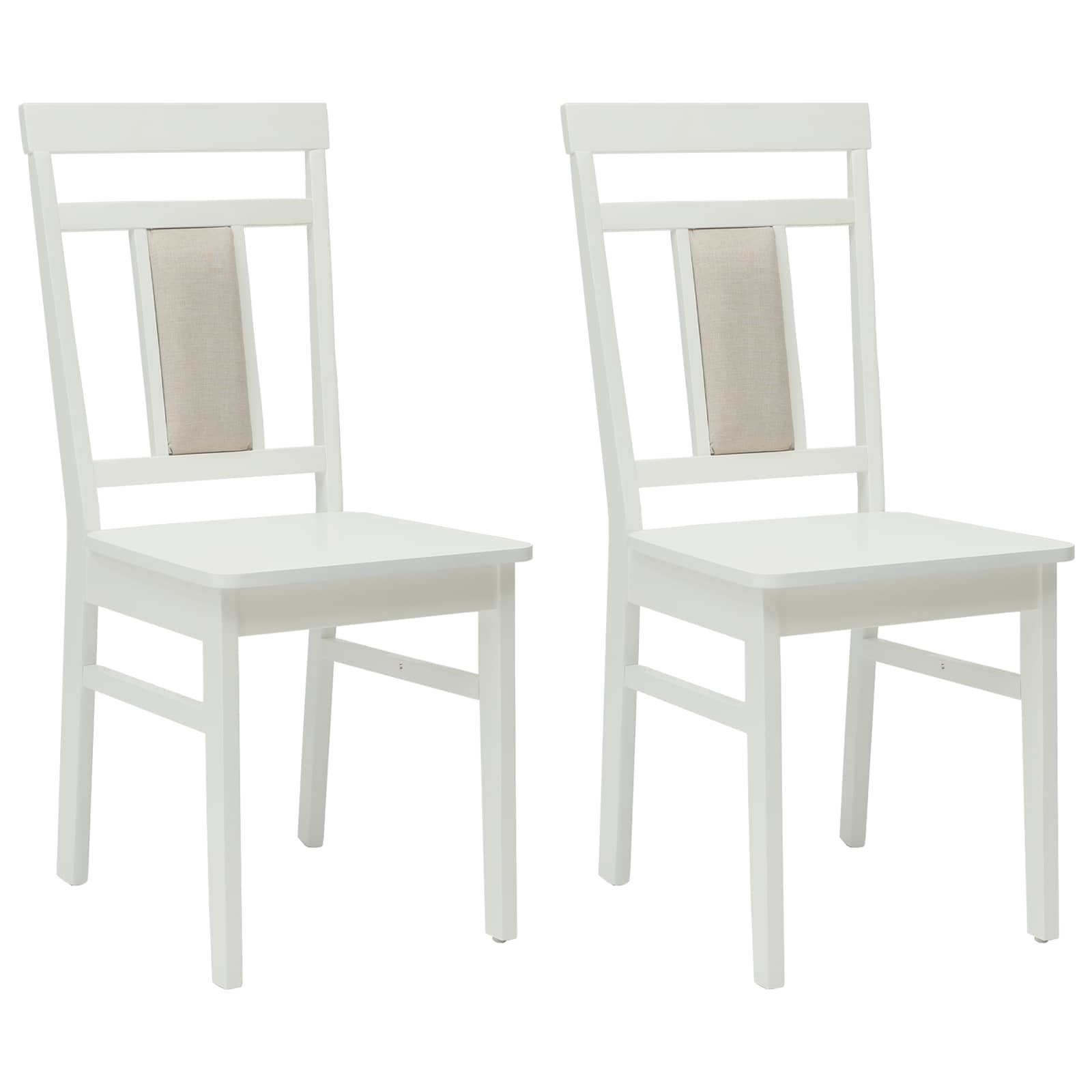 vidaXL Dining Chair 2 pcs Solid Rubber Wood White 36 x 44.5 x 91.5 cm 2