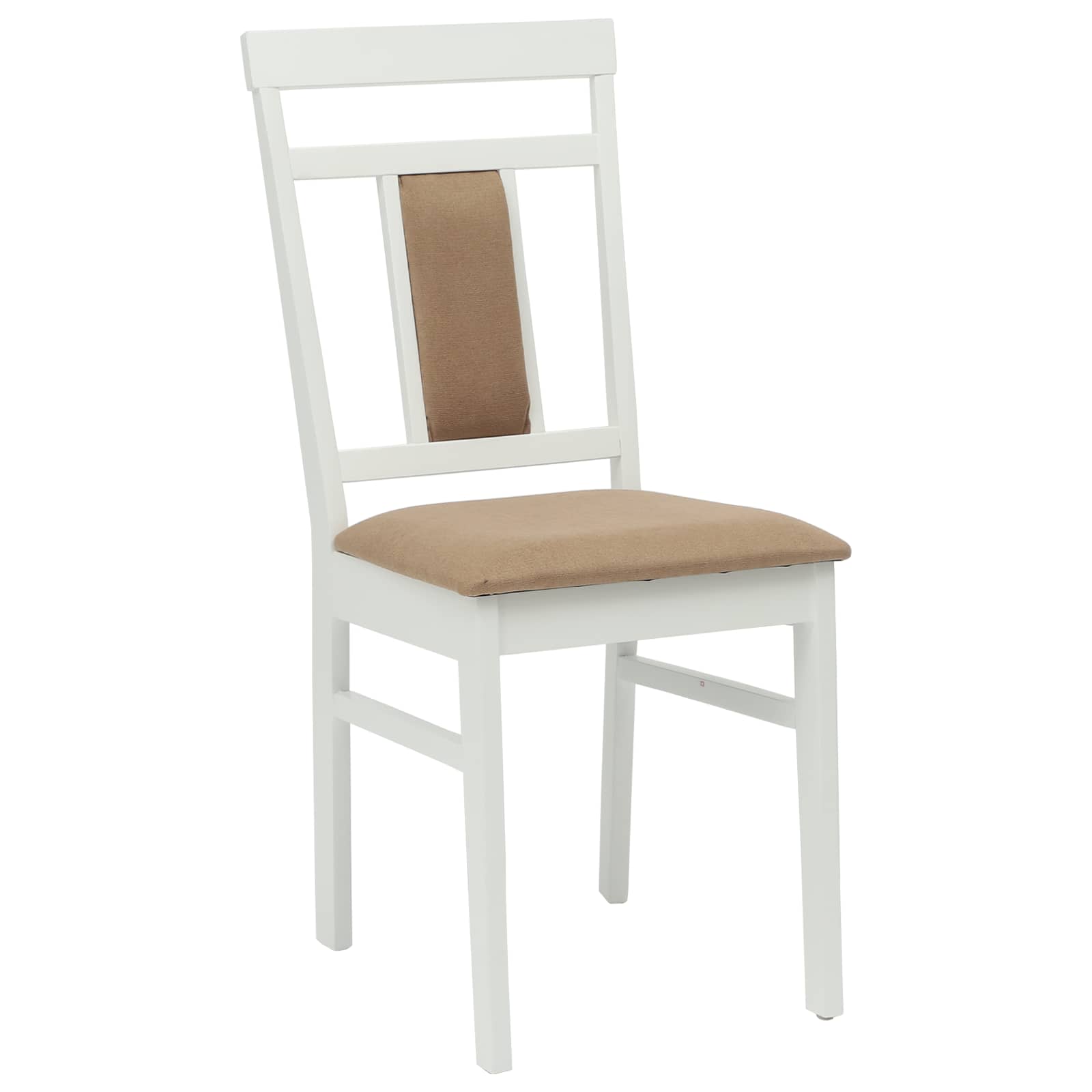 vidaXL Dining Chair 2 pcs Solid Rubber Wood White and Brown 4