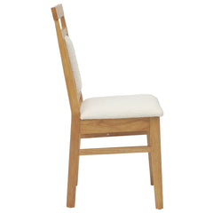 vidaXL Dining Chair 2 pcs Solid Rubber Wood Natural and Light 6