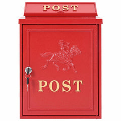 Wall Mounted Mailbox 29 x 13 x 41 cm Cast Aluminum Red