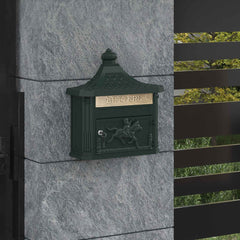 Wall Mounted Mailbox 40.5 x 16 x 45 cm Cast Aluminum Green