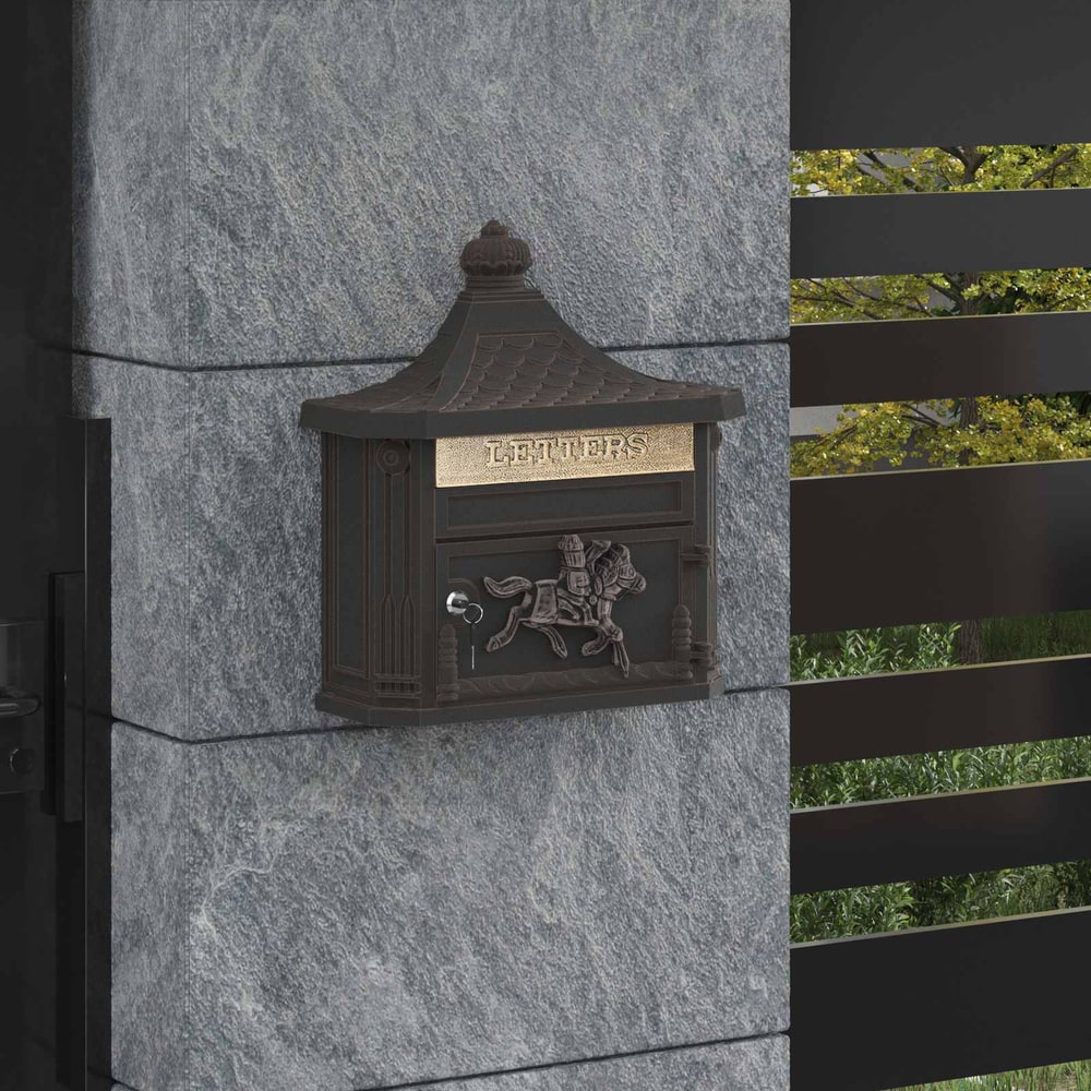 Wall Mounted Mailbox 40.5 x 16 x 45 cm Cast Aluminum Bronze