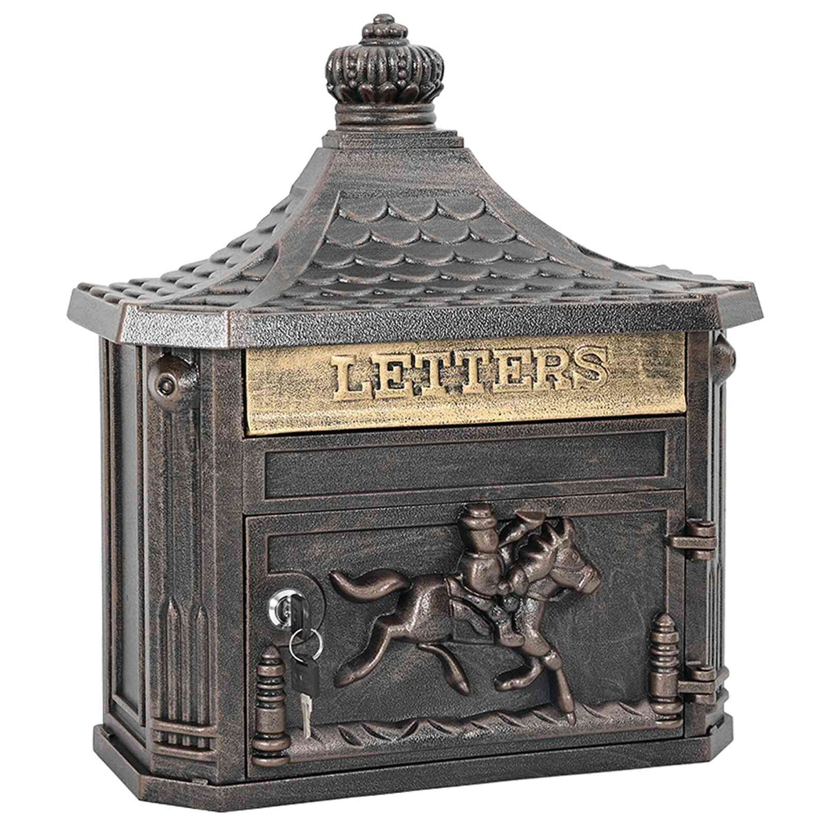 Wall Mounted Mailbox 40.5 x 16 x 45 cm Cast Aluminum Bronze