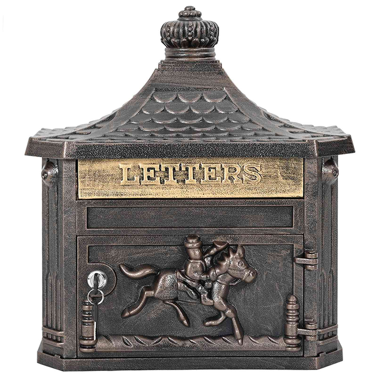 Wall Mounted Mailbox 40.5 x 16 x 45 cm Cast Aluminum Bronze