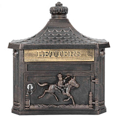 Wall Mounted Mailbox 40.5 x 16 x 45 cm Cast Aluminum Bronze