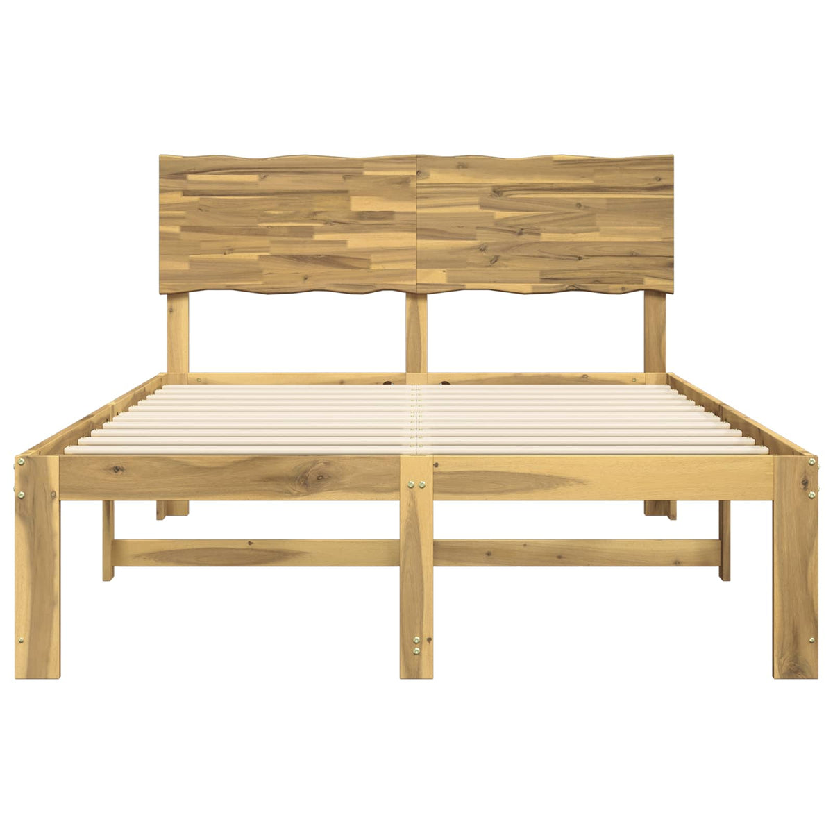 Double Bed Frame with Headboard ROSTOCK Length 200 cm White 140 cm