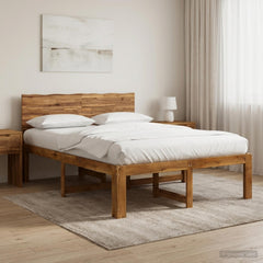 Double Bed Frame with Headboard ROSTOCK Length 190 cm Natural 140 cm