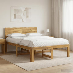 Double Bed Frame with Headboard ROSTOCK Length 190 cm White 140 cm