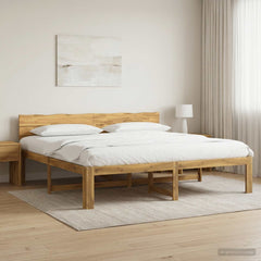 Double Bed Frame with Headboard ROSTOCK Length 200 cm White 180 cm